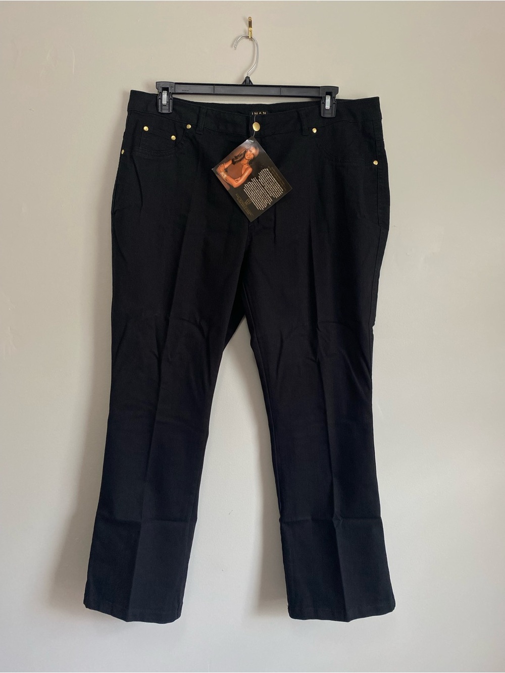 IMAN Jeans 1X Short Classic Chic Casual Timeless Grunge Goth Biker Business NWT